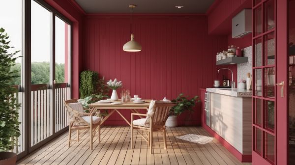 Cierre de terraza con cocina